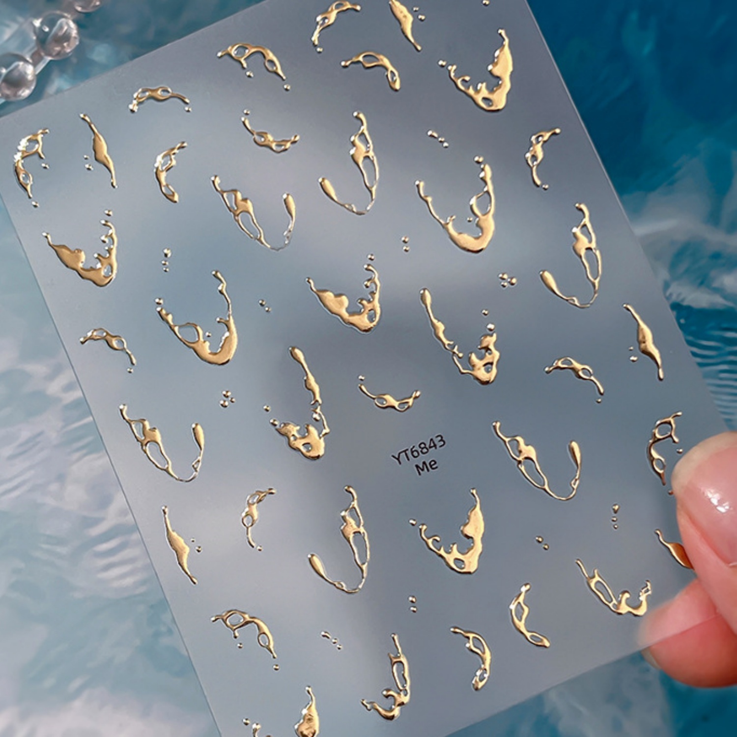 Freshwater Line - Autocollant 5D pour Nail Art Effet
